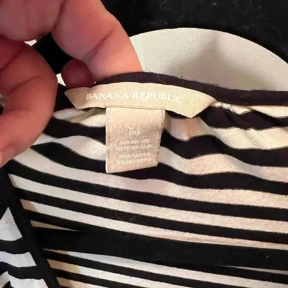 Banana Republic Black and White Belted Midi Dress Size medium - Picture 2 of 3